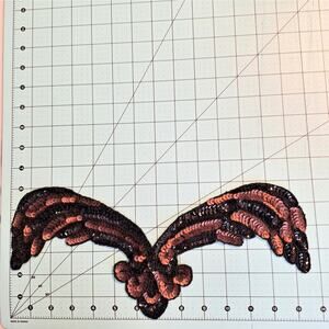 Bronze and black sequin and bead neckline applique